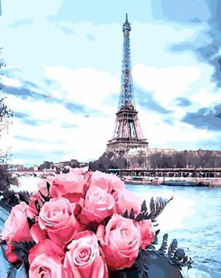 Картина по номерам «Цветы у Сены»