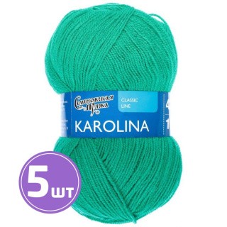 Пряжа Семеновская Karolina (920), зеленая бирюза, 5 шт. по 100 г Пряжа Семеновская Karolina (920), зеленая бирюза, 5 шт. по 100 г