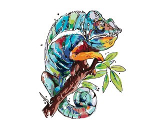 Картина по номерам «Цветной хамелеон» Картина по номерам «Цветной хамелеон»