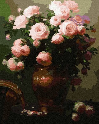 Картина по номерам «Натюрморт с розовыми розами»