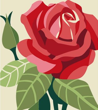 Картина по номерам «Роза» (мини-раскраска)
