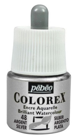 Акварельные чернила металлик Pebeo Colorex (под серебро), 45 мл