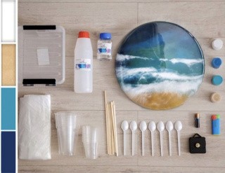 Набор для создания часов эпоксидной смолой Море, Art Blong