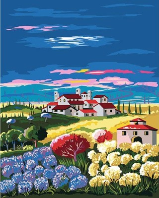 Картина по номерам «Поле с гортензиями» Картина по номерам «Поле с гортензиями»