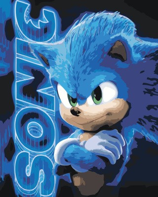 Картина по номерам «Кино Соник Sonic: ёж крупным планом» Картина по номерам «Кино Соник Sonic: ёж крупным планом»