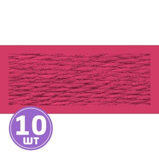 Нитки мулине (шерсть/акрил), 10 шт. по 20 м, цвет: №129 красный, Риолис