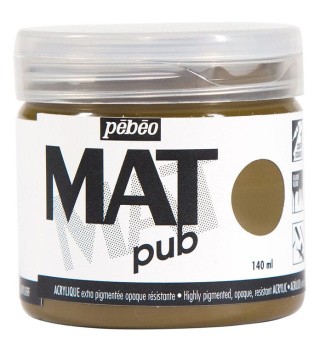 Краска акриловая Pebeo экстра матовая Mat Pub №1 (Умбра натуральная), 140 мл