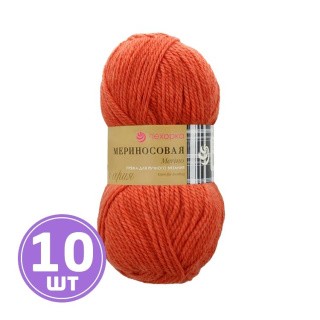 Пряжа Пехорка Мериносовая (396), настурция, 10 шт. по 100 г Пряжа Пехорка Мериносовая (396), настурция, 10 шт. по 100 г