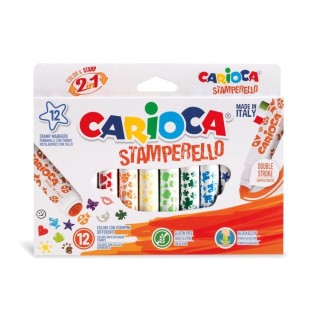 Фломастеры со штампами «Stamperello» 12 цв., Carioca