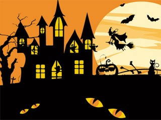 Картина по номерам «Хэллоуинская ведьма» (мини-раскраска)