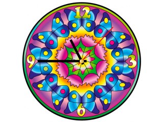 Витраж-раскраска «Часы. Бабочки»