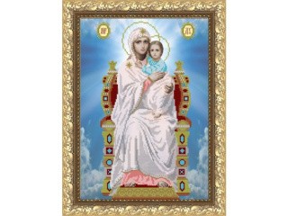 Рисунок на ткани «Пресвятая Богородица на престоле»