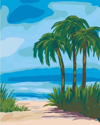 Картина по номерам «Солнечные пальмы»