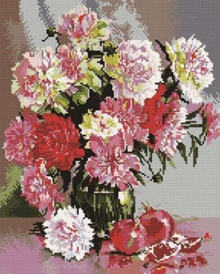 Алмазная вышивка «Махровые пионы» Алмазная вышивка «Махровые пионы»