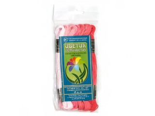 Набор ниток мулине «Цветик-семицветик» № 4, цвет: розовый лепесток, 10 м, 7 шт.