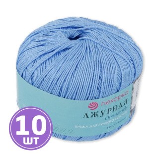 Пряжа Пехорка Ажурная (005), голубой, 10 шт. по 50 г Пряжа Пехорка Ажурная (005), голубой, 10 шт. по 50 г