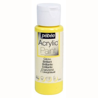 Краска акриловая Pebeo Acrylic Paint декоративная глянцевая (Ярко-желтый), 59 мл