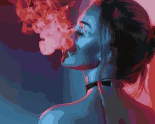 Картина по номерам «Неоновый дым» Картина по номерам «Неоновый дым»