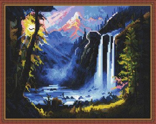 Алмазная вышивка «Горный водопад»