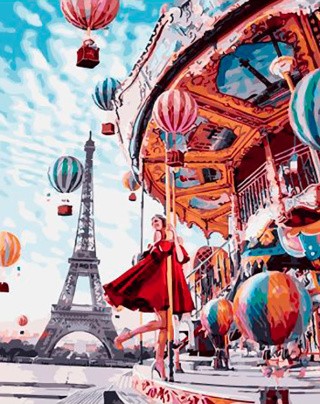 Картина по номерам «На карусели в Париже»