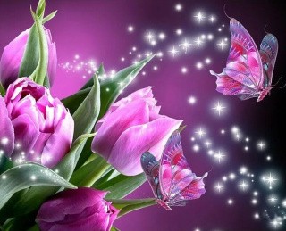 Алмазная вышивка «Розовые тюльпаны» Алмазная вышивка «Розовые тюльпаны»