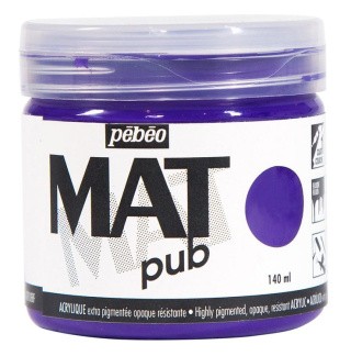 Краска акриловая PEBEO экстра матовая Mat Pub №1, фиолетовый кобальт, 140 мл