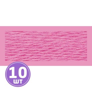 Нитки мулине (шерсть/акрил), 10 шт. по 20 м, цвет: №117 розовый, Риолис