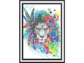 Рисунок на ткани «Лев»