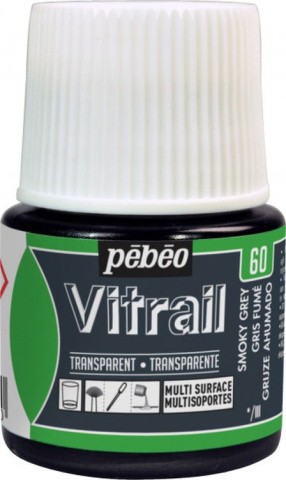 Краска для стекла и металла Vitrail лаковая прозрачная PEBEO, цвет: серый, 45 мл
