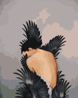 Картина по номерам «Девушка с вороньим крылом»
