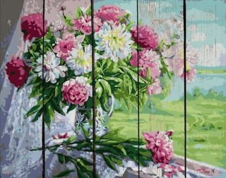 Картина по номерам по дереву RADUGA «Цветы на окне»