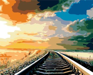 Картина по номерам «Железная дорога»