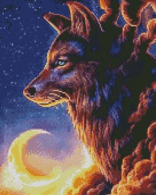 Алмазная вышивка «Ночной волк» Алмазная вышивка «Ночной волк»
