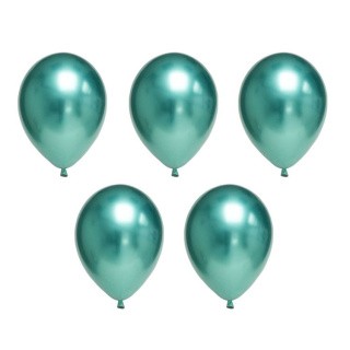 Набор воздушных шаров, 30 см, цвет: хром металлик зеленый, 5 шт., BOOMZEE