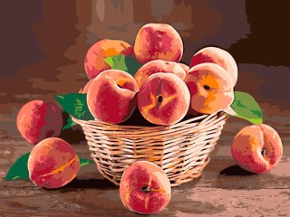 Картина по номерам «Корзина с персиками»