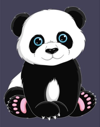 Картина по номерам «Панда» (мини-раскраска)