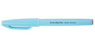Фломастер-кисть Brush Sign Pen, 2 мм, цвет: лазурно-синий, Pentel