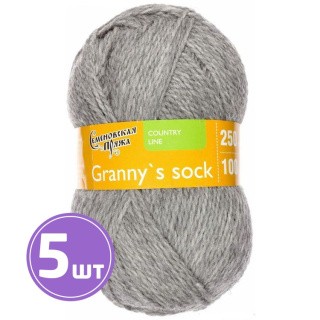 Пряжа Семеновская Granny`s sock W (380), маренго серый 5 шт. по 100 г Пряжа Семеновская Granny`s sock W (380), маренго серый 5 шт. по 100 г