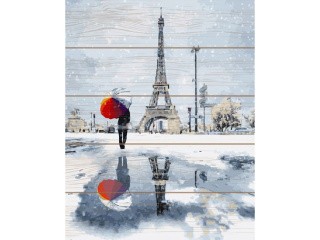Картина по номерам по дереву Molly «Зимний Париж»