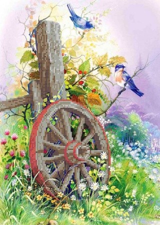 Рисунок на ткани «Старое колесо»