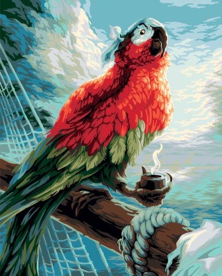 Картина по номерам «Пиратский попугай»