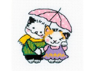 Набор для вышивания «Котомания. Двое под дождем»
