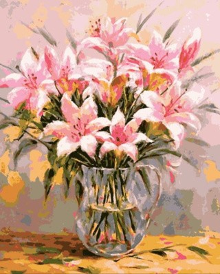 Картина по номерам «Розовые лилии»