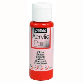 Краска акриловая Pebeo Acrylic Paint декоративная глянцевая (Красный), 59 мл