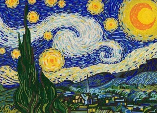Рисунок на ткани «Звездная ночь»