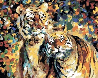 Картина по номерам «Тигры»