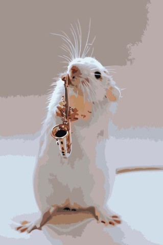 Картина по номерам «Мышонок-саксофонист»