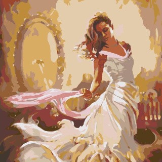 Картина по номерам «В белом платье»
