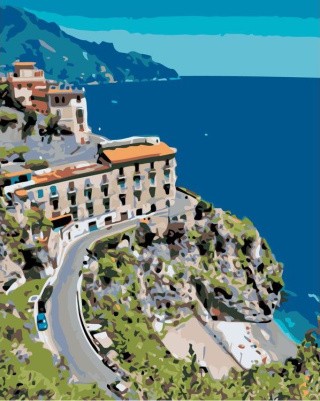 Картина по номерам «Приморский город» Картина по номерам «Приморский город»