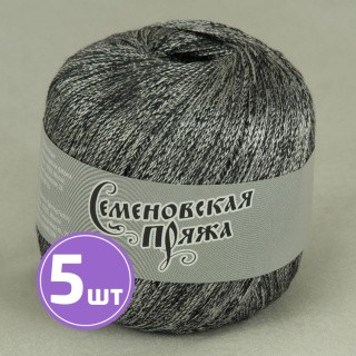 Пряжа Семеновская пряжа Mone (34594), черный+В_х1, 5 шт. по 100 г Пряжа Семеновская пряжа Mone (34594), черный+В_х1, 5 шт. по 100 г